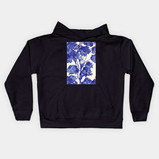 Beautiful Blue Floral pattern, for all those who love flowers #75 Kids Hoodie by Endless-Designs